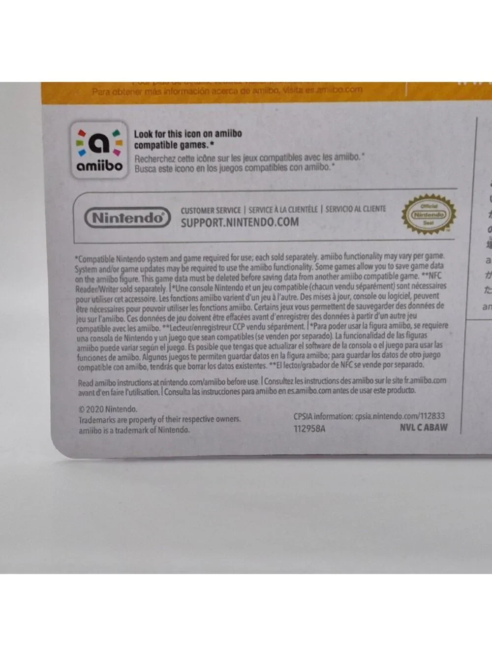Cat Mario amiibo Nintendo Super Mario 3D World Figure New Sealed